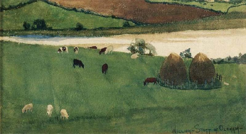 William Stott of Oldham Haystacks oil painting image
